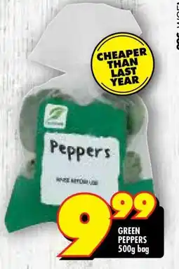 Shoprite GREEN PEPPERS 500g bag offer