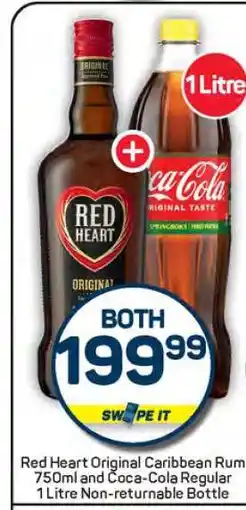 Pick n Pay Hypermarket Red Heart Original Caribbean Rum & Coca-Cola offer