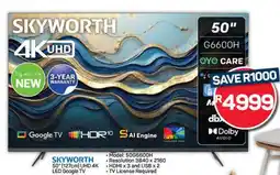 Pick n Pay Hypermarket SKYWORTH 50 UHD 4K LED Google TV offer