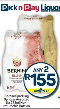 Pick n Pay Hypermarket Bernini Sparkling Spritzer Assorted offer