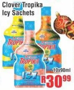 Devland Cash And Carry Clover Tropika Icy Sachets 10x90ml offer