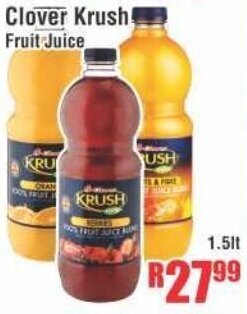 Devland Cash And Carry Clover Krush Fruit Juice 1.5lt offer
