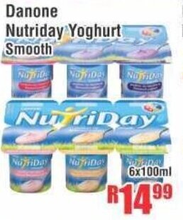 Danone Nutriday Yoghurt Smooth 6x100ml