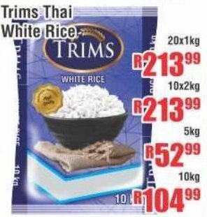 Devland Cash And Carry Trims Thai White Rice 20x1kg offer