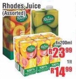 Devland Cash And Carry Rhodes Juice Assorted 6x200ml offer