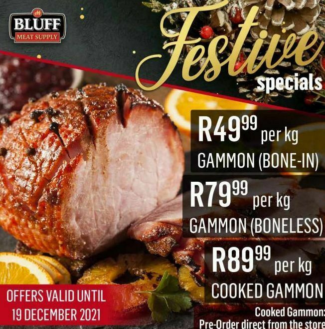 Cooked ham offer at Bluff Meat Supply