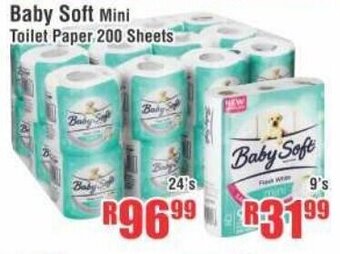 Devland Cash And Carry Baby Soft Mini Toilet Paper 200 Sheets 24's offer