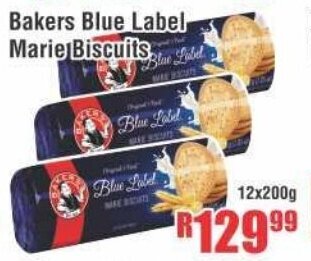 Devland Cash And Carry Bakers Blue Label Marie Biscuits 12x200g offer