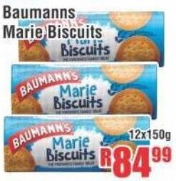 Baumanns Marie Biscuits 12x150g