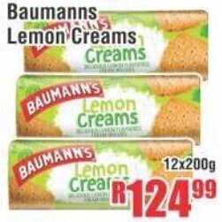 Devland Cash And Carry Baumanns Lemon Creams 12x200g offer