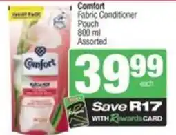 SuperSpar Comfort fabric conditioner pouch offer
