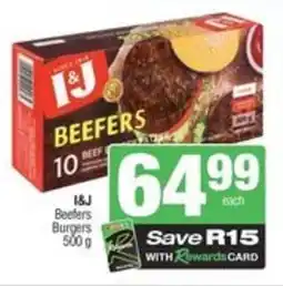SuperSpar I&J Beefers burgers offer