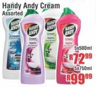 Devland Cash And Carry Handy Andy Cream assorted 5x500ml offer