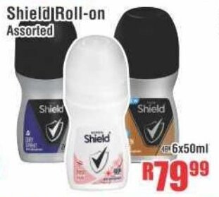 Shield Roll-On Assorted 6x50ml