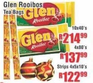 Devland Cash And Carry Glen Rooibos Tea Bags 10x40's offer