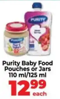 Food Lover's Market Purity Baby Food Pouches or Jars offer