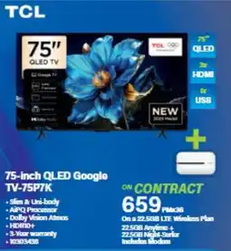 Incredible Connection TCL 75-inch QLED Google TV-75P7K offer