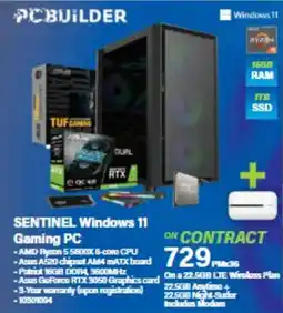 Incredible Connection PC BUILDER Sentinel Windows 11 Gaming PC offer