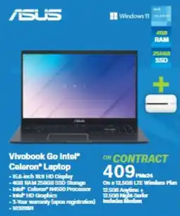 Incredible Connection ASUS Vivobook Go Intel Celeron Laptop offer