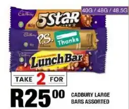 Take 'n Pay Cadbury large bars assorted offer