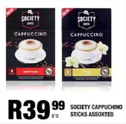 Take 'n Pay Society cappuchino sticks assorted offer