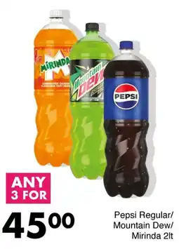 Save Pepsi Regular/ Mountain Dew/ Mirinda offer