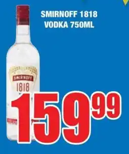 Boxer Build Smirnoff 1818 vodka offer
