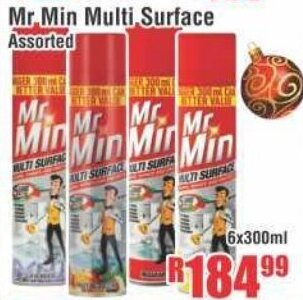 Devland Cash And Carry Mr Min Multi Surface Assorted 6x300ml offer