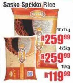 Devland Cash And Carry Sasko Spekko Rice 10x2kg offer