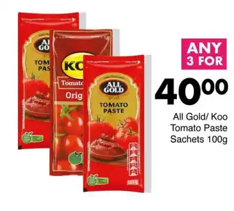 Save All Gold/ Koo Tomato Paste Sachets offer