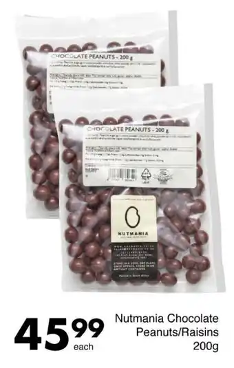 Save Nutmania Chocolate Peanuts/ Raisins offer