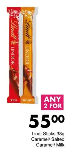 Save Lindt Sticks Caramel/ Salted Caramel/ Milk offer