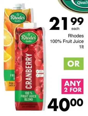 Save Rhodes 100% Fruit Juice offer