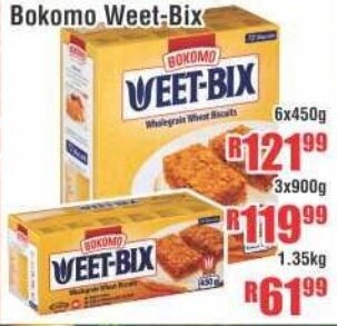 Devland Cash And Carry Bokomo Weet-Bix 6x450g offer