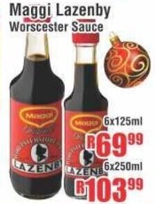 Devland Cash And Carry Maggi Lazenby Worscester Sauce 6x125ml offer