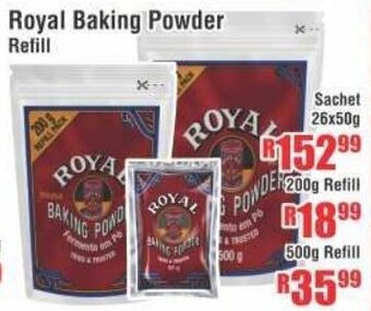 Devland Cash And Carry Royal Baking Powder Refill Sachet 26x50g offer
