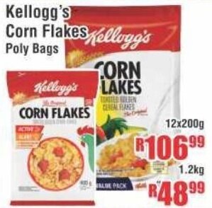 Devland Cash And Carry Kellogg's Corn Flakes Poly Bags 12x200g offer