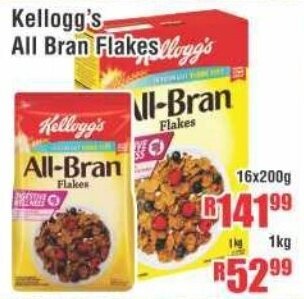 Devland Cash And Carry Kellogg's All Bran Flakes 16x200g offer