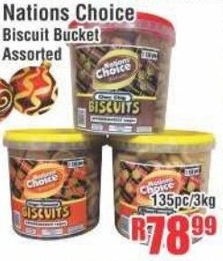 Nations Choice Biscuit Bucket Assorted 135pc/3kg