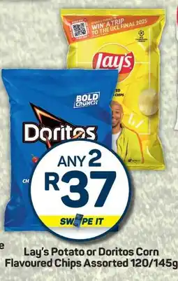 Pick n Pay Lay's Potato or Doritos Corn Flavoured Chips Assorted 120/145g offer