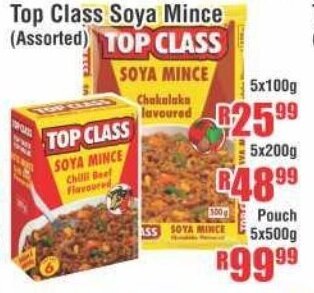 Devland Cash And Carry Top Class Soya Mince Assorted 5x100g offer