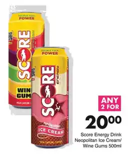 Save Score Energy Drink Neopolitan Ice Cream/ Wine Gums offer