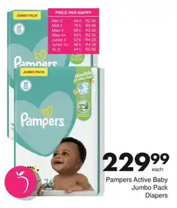 Save Pampers Active Baby Jumbo Pack Diapers offer