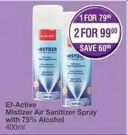 Dis-Chem Ef-Active Mistizer Air Sanitizer Spray With 75% Alcohol-For 1 x 400ml offer