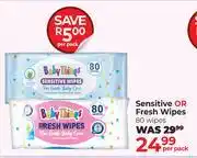 Dis-Chem Baby Things Sensitive Or Fresh Wipes 80 Wipes-Per Pack offer