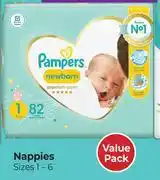 Dis-Chem Pampers Premium Care Nappies Value Pack Sizes 1-6-For 1 Per Pack offer