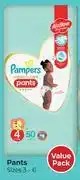 Dis-Chem Pampers Premium Care Pants Value Pack Sizes 3-6-For 1 Per Pack offer