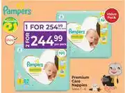 Dis-Chem Pampers Premium Care Nappies Sizes 1-6-For 1 Per Pack offer