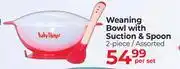 Dis-Chem Baby Things Weaning Bowl With Suction & Spoon 2 Piece Assorted-Per Set offer