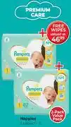 Dis-Chem Pampers Premium Care Nappies Value Pack 2 x Sizes 1-2-Per Pack offer
